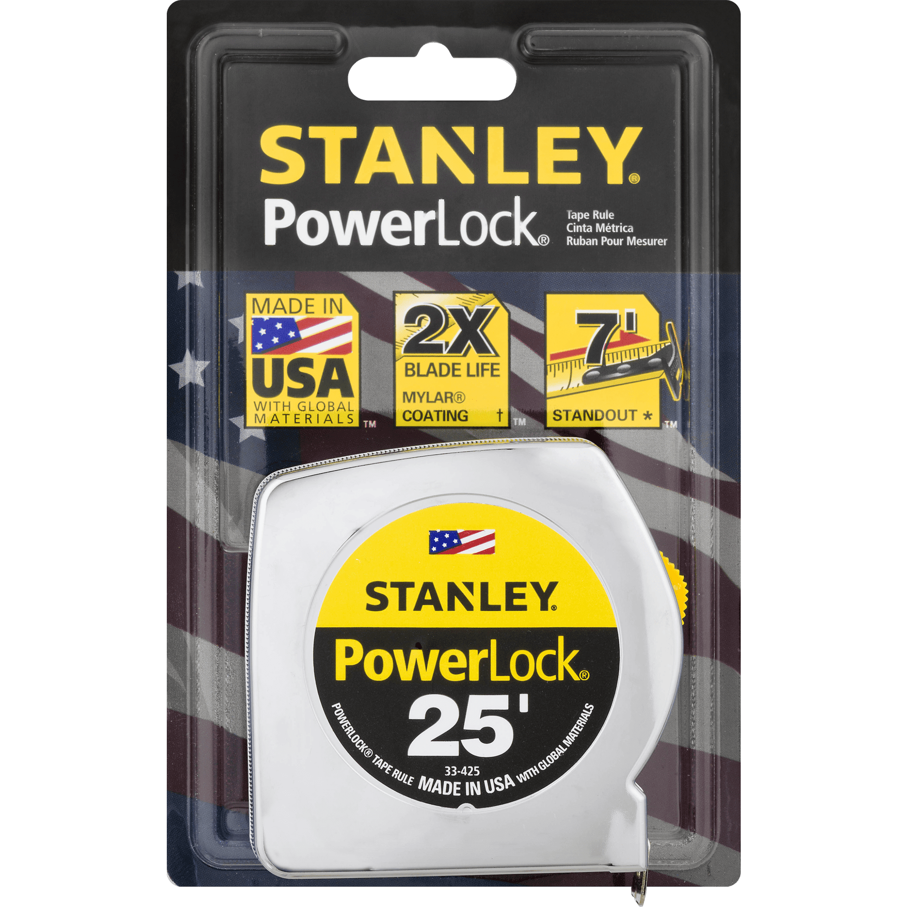 Stanley 25 ft. PowerLock Tape Measure 33-425D - The Home Depot
