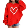 thumbnail image 3 of KHONTS Girls Long Sleeve Hooded Sweatshirts with Heart Printed Casual Pullover Hoodies Jacket for Kids Daily Wear,Sizes 3-14 Years, 3 of 3