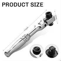 2 in 1 Round Handle Ratchet Wrench 1/4 Double Ended 72 Teeth Quick Spanner Tool Screwdriver Socket Bit DIY Repair Tool