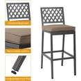 thumbnail image 5 of 7-Piece Outdoor Patio Bar Set, Bar Height Patio Dining Set, Weather-Resistant Bistro Counter Pub Set with Cushions & Slatted Tabletop for Backyard (Gray, 63" Table and 6 "X stools), 5 of 6