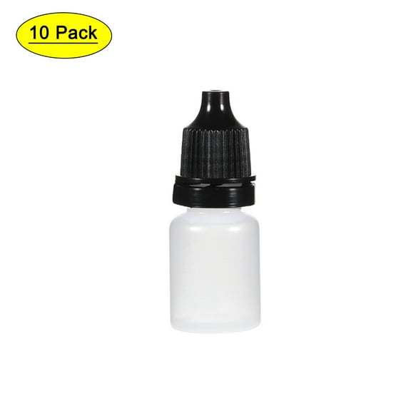 Uxcell 0.17 oz Empty Small Mouth Squeezable Eye Liquid Dropper Bottle Plastic Black 10 pcs