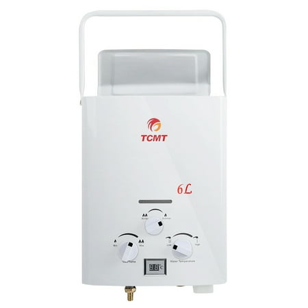 TCMT 1.6 GPM 6L Portable Tankless Water Heater LPG Liquid Propane Gas Instant Hot Boiler with Digital Display for Outdoor (Best Lpg Combi Boiler)