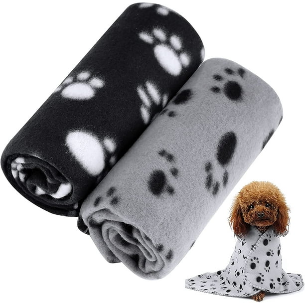 Puppy Blankets Dog Cat Pet Blanket with Paw Prints Pet Cushion Soft Fleece Dog Cat Blanket Puppy