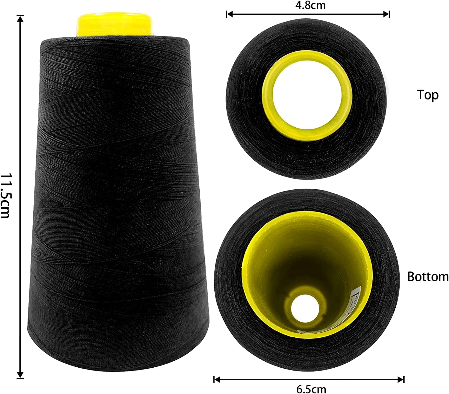 ABCISI 8 Cones of 3000 Yards Sewing Thread,  Each Spool Thread for All Purpose Sewing - 100% Polyester  for Serger Overlock Quilting Machine 40S/2 White+Black