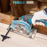 SeeSii Mini circular saw cordless compact electric 4-1/2“ with 4.0 Ah battery, 5380 rpm, 4 saw blades, crevice guide, maximum cutting depth 1-11/16” (90°), 1-1/8” (45°)