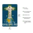 thumbnail image 2 of Rio De Janeiro Brazil - Christ the Redeemer Statue - Pan American World Airways - Vintage Airline Travel Poster by La Motta c.1955 - 8 x 12 inch Vintage Metal Tin Sign, 2 of 4