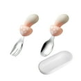 thumbnail image 2 of 1 Set Kids Tableware Set Drop Resistant One-piece Moulding Learn to Eat Stainless Steel Mushroom Shape Spoon Fork Set Dining Room Supply, 2 of 8