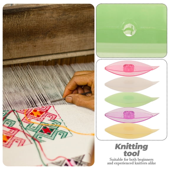 LOLIPPYY Set of 5 Knitting and Weaving Tatting Shuttles in Assorted Colors for Beginner