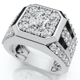 thumbnail image 4 of Pompeii 2Ct TW Men's Diamond Ring 14k White Gold Lab Grown Wedding Anniversary Band, 4 of 8