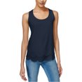 thumbnail image 1 of maison Jules Womens Tiered Cutout Knit Blouse, Blue, Small, 1 of 1