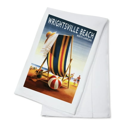 Chair Companies In North Carolina Wrightsville Beach, North Carolina - Beach Ball & Chair - Lantern Press Poster (100% Cotton Kitchen Towel) ()