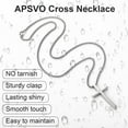 thumbnail image 4 of APSVO Silver Cross Necklaces for Men Boys Stainless Steel Cross Pendant Chain Catholic Religious Christian Birthday Valentines Day Jewelry Gifts Teen Him Boyfriend Son Dad Adults Male Kids Age Ideas, 4 of 6