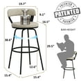 thumbnail image 4 of Bar Stools Set of 2-Metal Stools for Kitchen Counter PU Leather Barstools Swivel Bar Chairs for Dining Cafe,Metal Footrest,30” Beige, 4 of 6