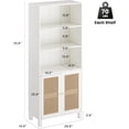 thumbnail image 7 of MAYEERTY 5-Shelf Bookcase with Rattan Doors, Tall Display Shelves for Home Office & Bedroom, White, 7 of 7