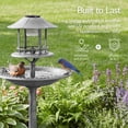 thumbnail image 5 of Best Choice Products Solar Outdoor Bird Bath Pedestal Fountain Garden Decoration w/ Fillable Planter Base - Stone, 5 of 8