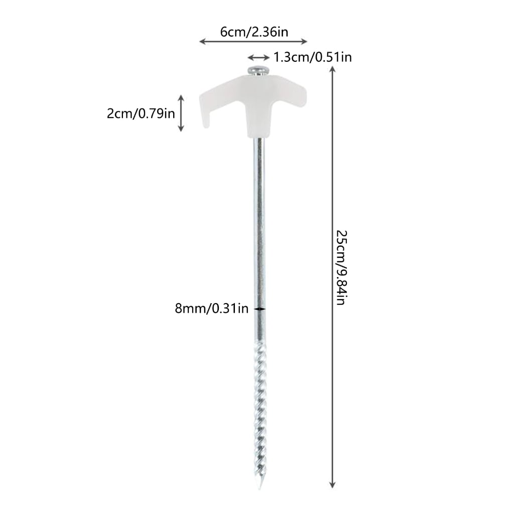 4/8/10Pcs Screw Canopies Stakes Ground Peg Florescent Long Screw Thread Tent Stakes Campings Peg for Fixings Campings Te