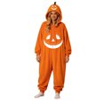 thumbnail image 3 of LILIYA Halloween Hooded Onesie, Warm Adult Jumpsuit, Plush Long Sleeve Loungewear for Couples, Comfy Bodysuit with Front Pockets, Soft One-Piece Pajamas, 3 of 8