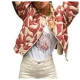 thumbnail image 3 of Women‘s Jacket Cardigan Lightweight Open Front Quilted  Contrast Color Coat, 3 of 6