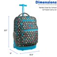 thumbnail image 7 of J World Girls and Womens Sundance 20" Rolling Backpack with Laptop Sleeve for School and Travel, Sprinkle, 7 of 7