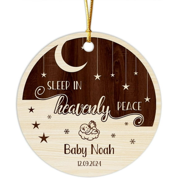 Sleep in Heavenly Peace Ornament Gift, Custom Loss of Baby Ornament 2025, Baby Heaven Ornament, Infant Loss or Miscarriage Gift Name Baby Memorial Ornament Gift for Parents Grandparents 4s5eDF