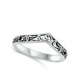 thumbnail image 4 of V Shaped Filigree Swirl Chevron Ring .925 Sterling Silver Band Jewelry Female Male Unisex Size 11, 4 of 4