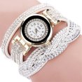 thumbnail image 2 of White Leather Crystal Stones Wrap around The Wrist Watch-86-A, 2 of 3