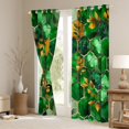 thumbnail image 3 of Manfei Geometric Honeycomb Hexagon Curtains Pack of 2 (42x84 Each),Marble Texture Pattern Curtains Blackout,Green Gold Bedroom Curtains For Men Women,Breathable Home Decor, 3 of 6