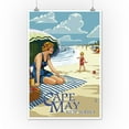 thumbnail image 2 of Cape May, New Jersey, Woman on Beach (12x18 Wall Art Poster, Room Decor), 2 of 3