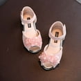 thumbnail image 2 of IROINNID Toddler Girls Open-Toe Shoes Princess Low Heel Flower Party Dress Press Buckle Shoes, Size 18M-6Y, 2 of 9