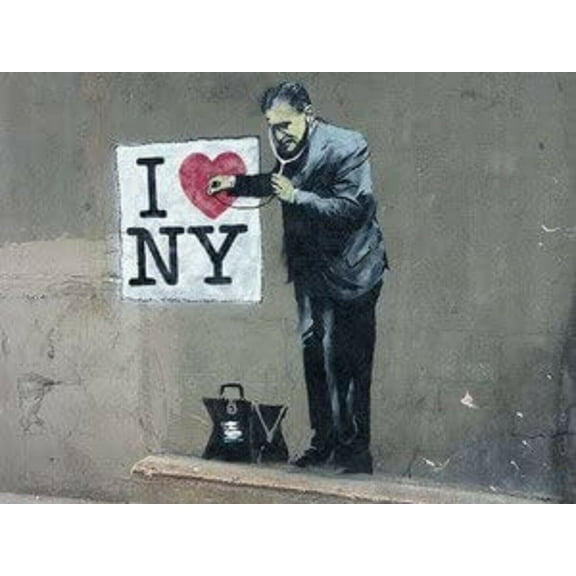Banksy Loves NY CANVAS or PRINT WALL ART