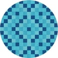 thumbnail image 1 of Ahgly Company Machine Washable Indoor Round Transitional Blue Area Rugs, 5' Round, 1 of 7