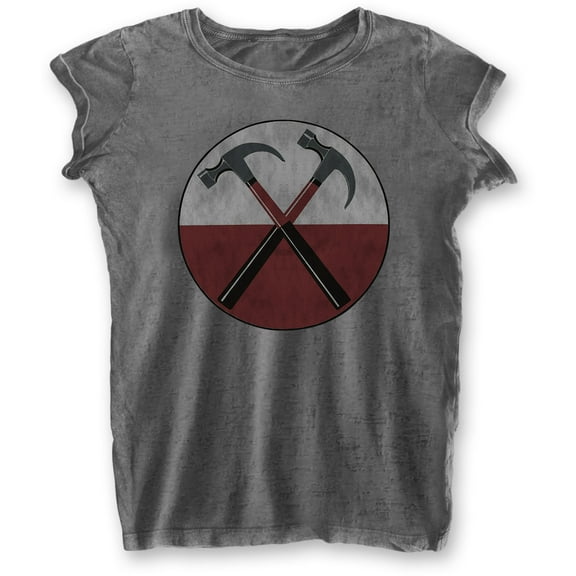 Pink Floyd Ladies T-Shirt: The Wall Hammers (Burnout) (Large)