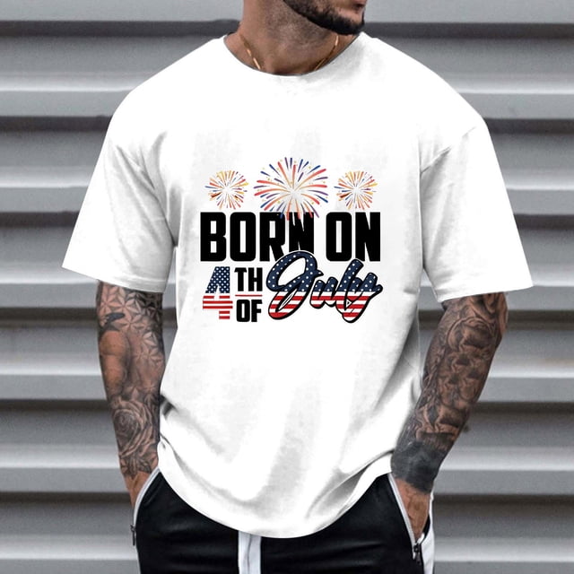 Tops para hombre, blusas y camisas de cuello redondo y manga corta para hombre, tops casuales de cuello redondo y manga corta con estampados especiales para hombre.