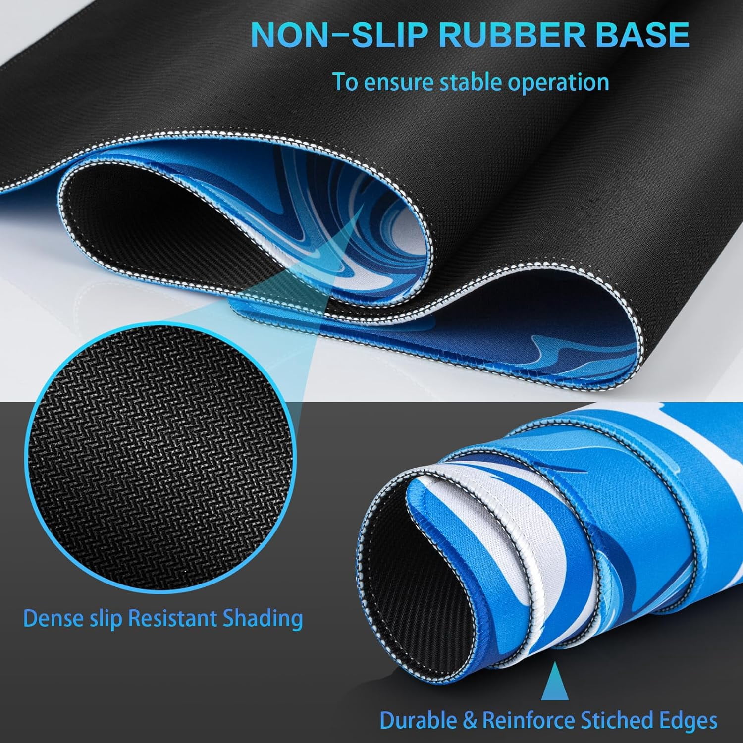 Gaming Mouse Pad, Fluid Pattern Mouse Pad 31.5x15.7inch Large Extended Computer Mouse Mat Keyboard Full Desk Mousepad for Gaming, Office, Home