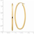 thumbnail image 4 of 14K Yellow Gold 2mm Large Oval Hoop Earrings, 4 of 6