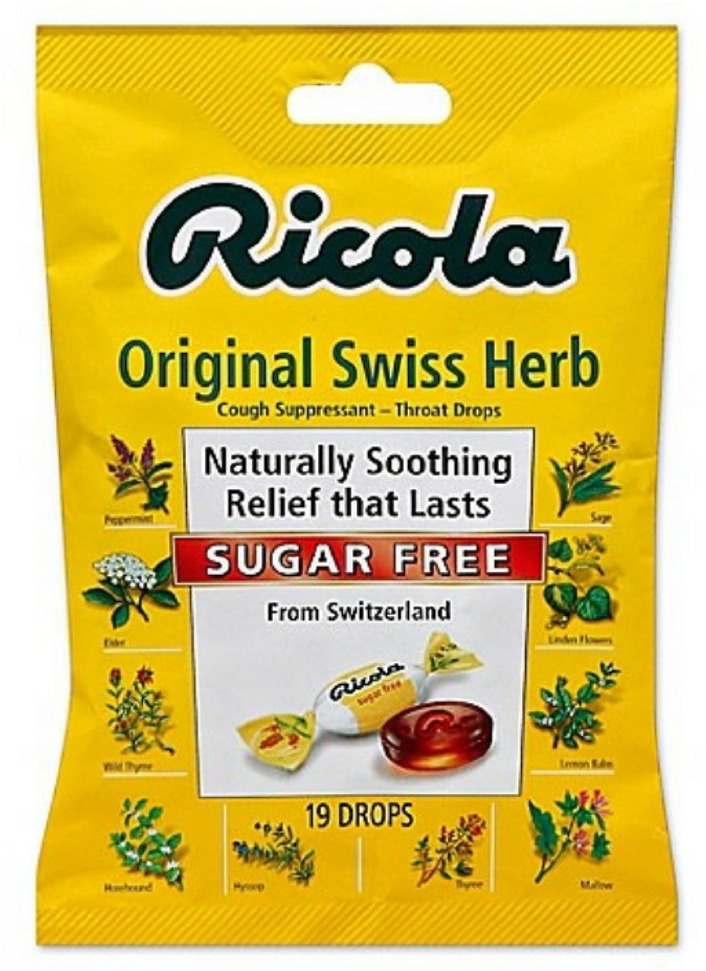 Ricola Sugar Free Original Swiss Herb Cough Drops, 19 Count