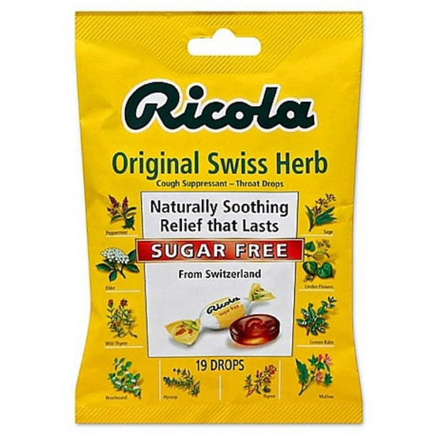 3 Pack Ricola Sugar Free Original Swiss Herb Cough Drops, 19 Count