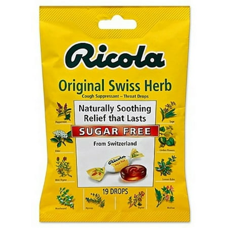 3 Pack - Ricola Sugar Free Original Swiss Herb Cough Drops, 19 (Best Tasting Ricola Cough Drops)