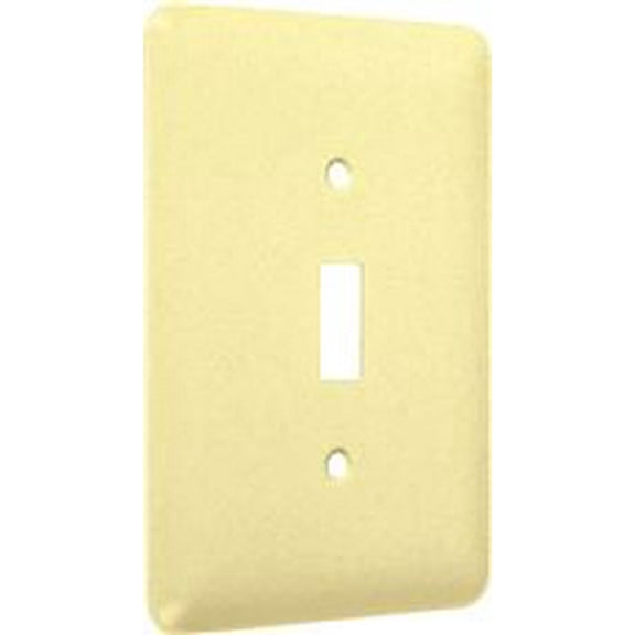 TayMac WMTI-T Maxi Metallic Wallplate with One Toggle, Single Gang, Ivory Textured