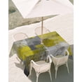 thumbnail image 2 of Yellow Grey Outdoor Tablecloth with Umbrella Hole, Abstract Art Oil Painting Modern Geometric Spillproof Waterproof Outdoor Table Cover, Patio Tablecloths for Party Picnic Camping, Rectangle 54"x80", 2 of 9