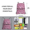 thumbnail image 2 of Naloa Sweet Heart Drawstring Backpack String Bag Cinch Water Resistant for Gym Shopping Sport Yoga, 2 of 6
