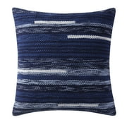 Gap Home 100% Organic Cotton Chunky Yarn Dyed Decorative Pillow Navy 20" x 20"
