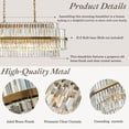 thumbnail image 4 of W39 in 2-Tier 7-Light Rectangular Contemporary Glam Crystal Chandelier in Antique Gold Modern Classic Dimmable Chandeliers for Dining Room Kitchen Island, 4 of 8