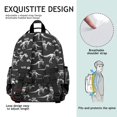 thumbnail image 5 of Dinosaur and Skeleton Black Pattern Cute School Backpack Bag for School with Padded Back and Adjustable Shoulder Straps 15.25"x11.5"x5.25", 5 of 5
