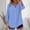 Blue, variant on Endives Women's Button Down Shirts 3/4 Length Sleeve Tops V Neck Blouses Loose Fit Summer Outfits