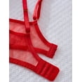 thumbnail image 4 of TrueVip Sexy Sheer Bras for Women Demi Mesh See Through Lingerie Bralette Unlined Underwire Plunge No Padded Bra Red 40C, 4 of 6