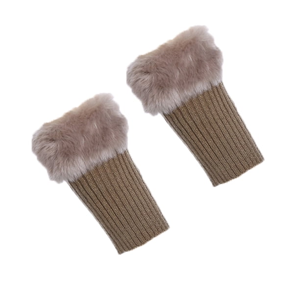 Minnieouse 1 par de calentadores de piel para piernas, puños cálidos de Color sólido, accesorio de ropa, hermoso ajuste, cubierta de calcetín Medias Caqui