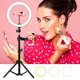 thumbnail image 5 of Lámpara LED anular de 26cm con trípode ajustable de 120cm - Ideal para fotografía, maquillaje y transmisiones en vivo, incluye soporte flexible y clip para bicicleta., 5 of 6