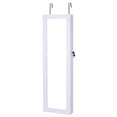 thumbnail image 2 of Topbuy Door Mounted Mirrored Jewelry Cabinet with LED Lights, Lockable, White, 2 of 7
