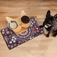 thumbnail image 3 of Vintage Abstract Pet Food Pad - Artistic Paisley Art, Non-Slip Absorbent Bowl Mat, 3 of 5